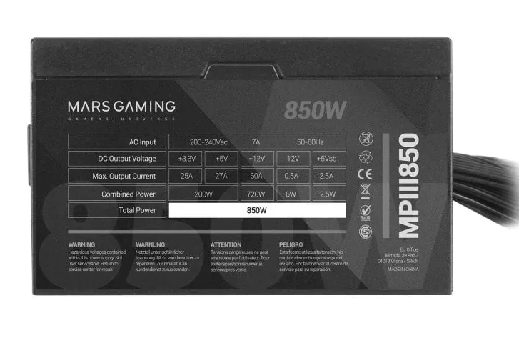 Mars Gaming MPIII850 850W