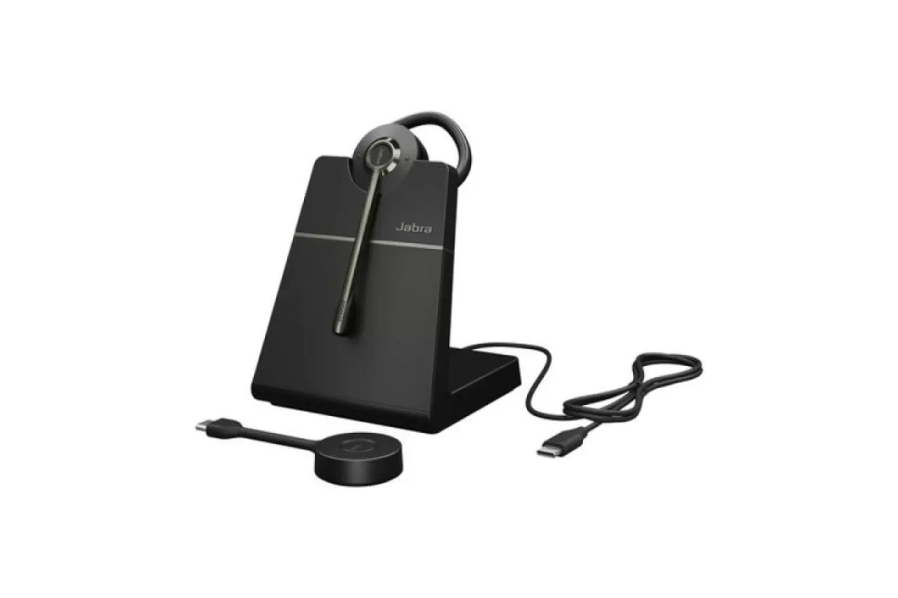 Auriculares Jabra Engage 55 SE inalámbricos USB-C para oficina y casa con soporte negro