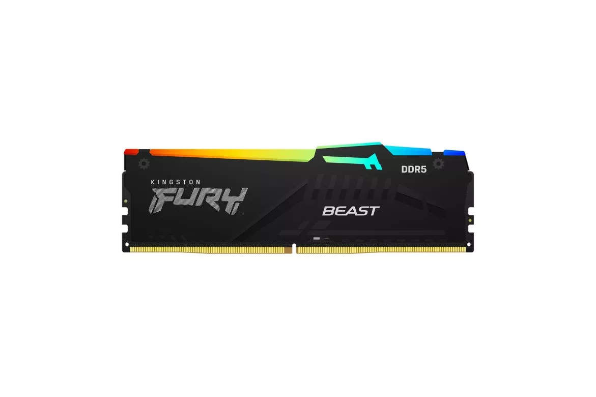 Memoria RAM Kingston FURY Beast RGB 8GB 1x8GB DDR5 6000MHz CL40 Intel XMP AMD EXPO Negro