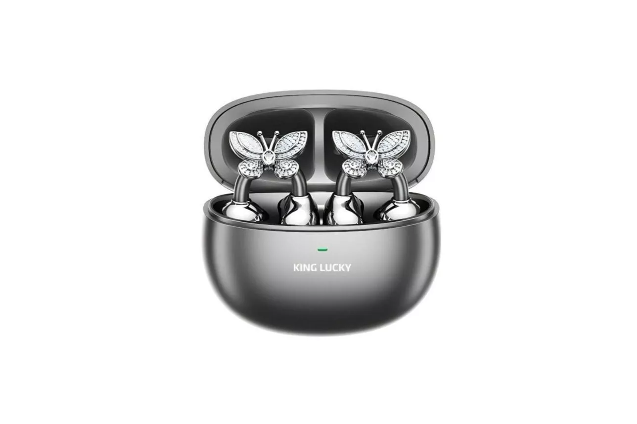 Auriculares Kinglucky inalámbricos Bluetooth 5.4 con Cancelación de Ruido y micrófono, resistencia IPX5 negros y plateados