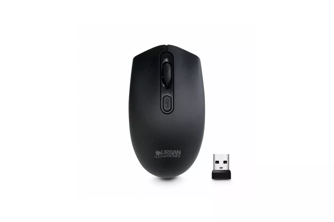 Ratón Urban Factory FREE inalámbrico 1600 DPI negro ambidiestro 4 botones ABS PC