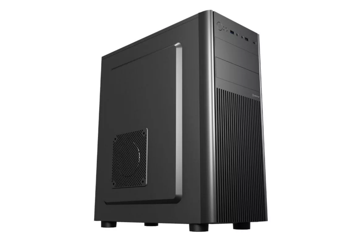 Caja UNYKAch ATX UK8026 Negra/Midi Tower/USB-C/Audio HD/Soporte 5 Discos/ATX-MATX-ITX