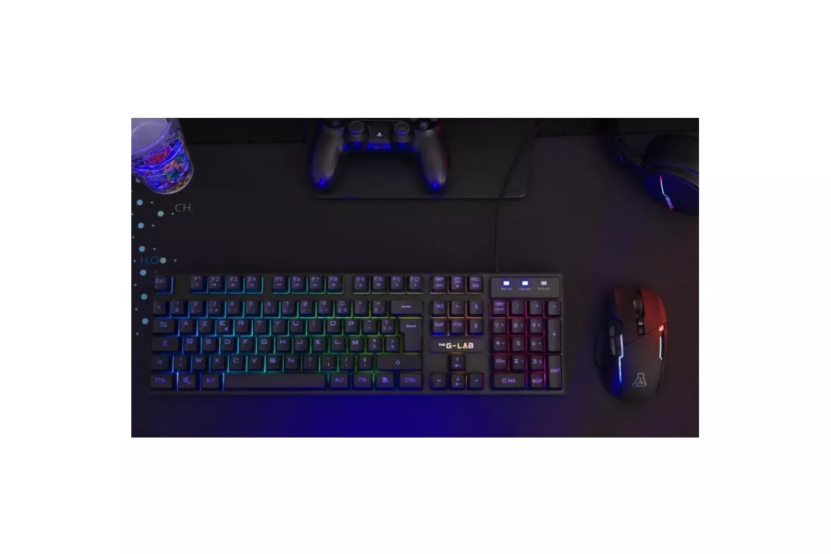 Teclado de membrana The G-Lab KEYZ CAESIUM Layout ES retroiluminado RGB