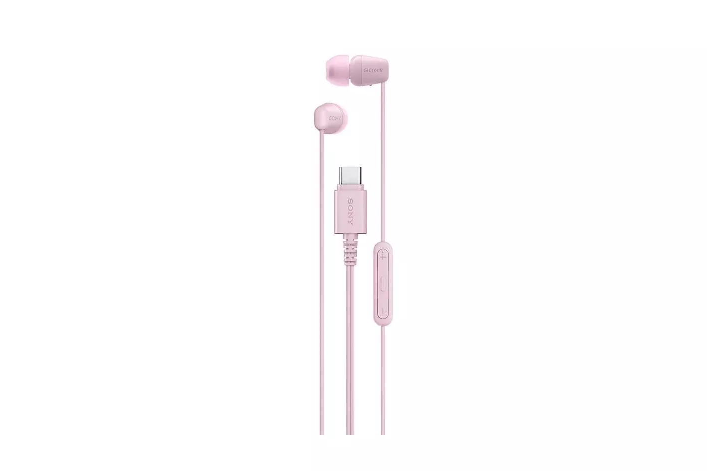 Auriculares Sony IER-EX15C con cable USB-C para llamadas y música con micrófono rosa