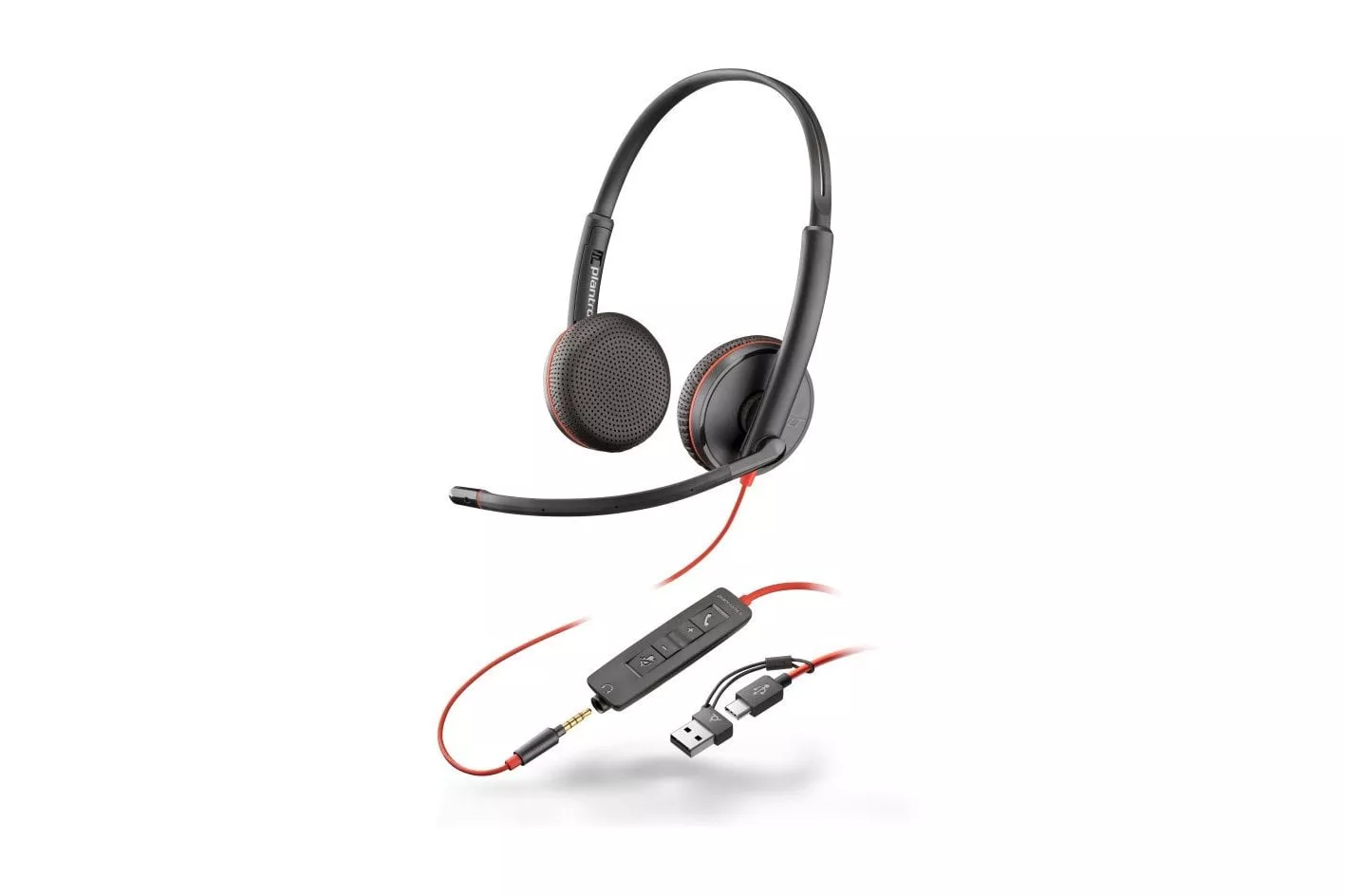 Poly Blackwire 3225 Auriculares Estéreo USB-C/USB-A/Jack 3.5mm Negros