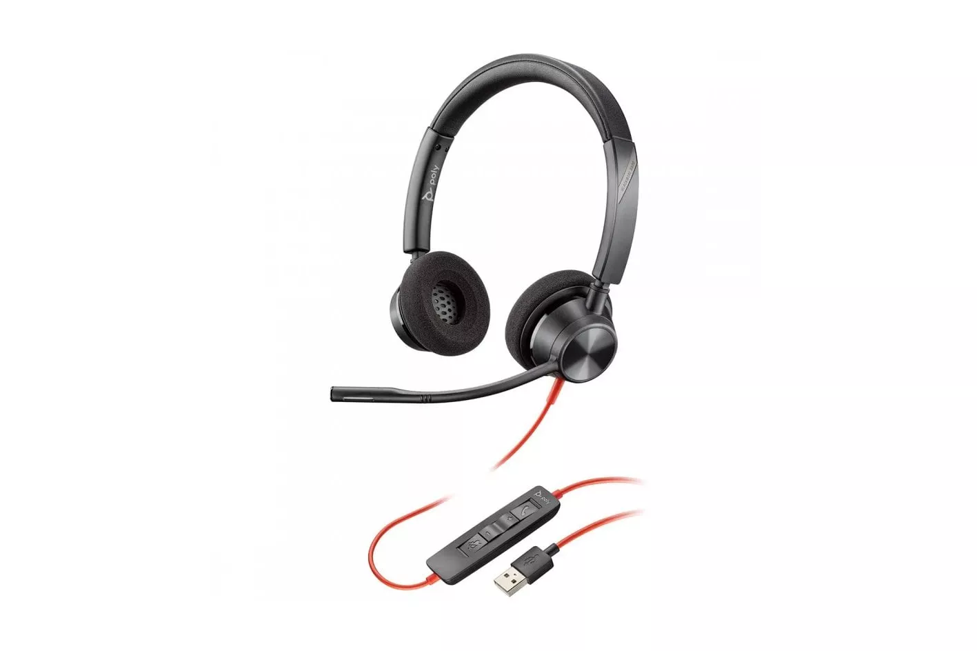 Poly Blackwire 3320 Auriculares USB Negros