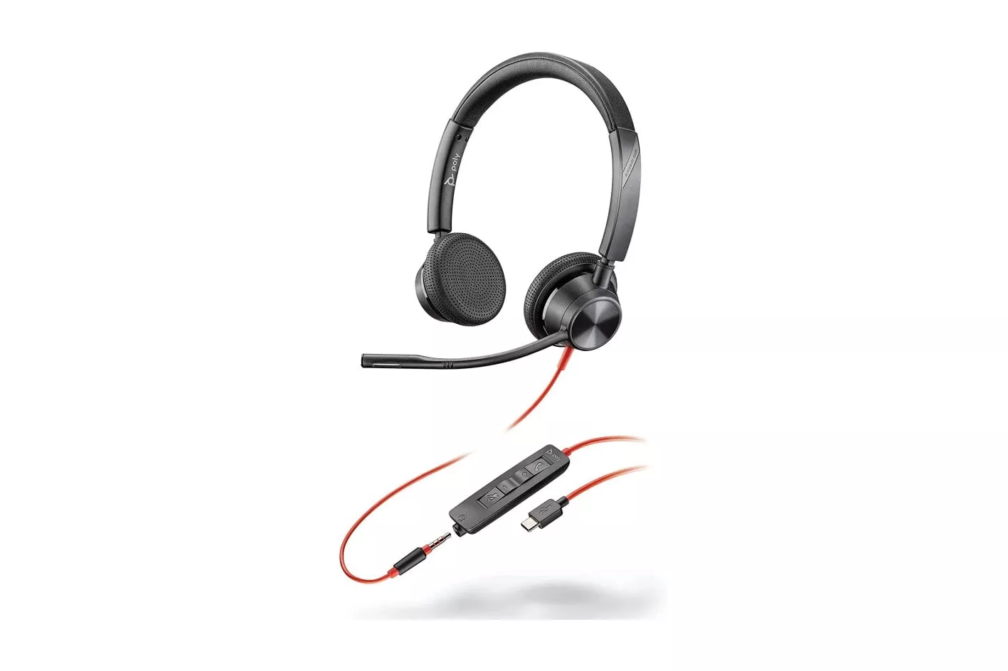 Poly Blackwire 3325 Auriculares USB para Oficina Negros