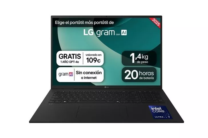 Portátil LG Gram 17Z90S-G.AA78B 17″ Intel Core Ultra 7 16GB 1TB SSD AI Gram MIL-STD-810H