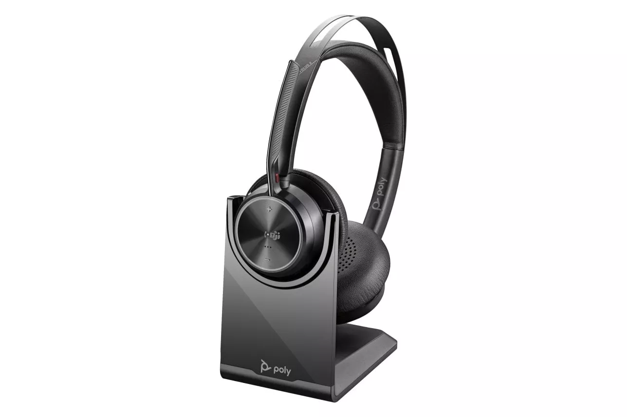 Poly Voyager Focus 2 Auriculares Bluetooth Negros con Base de Carga y Certificado Microsoft Teams