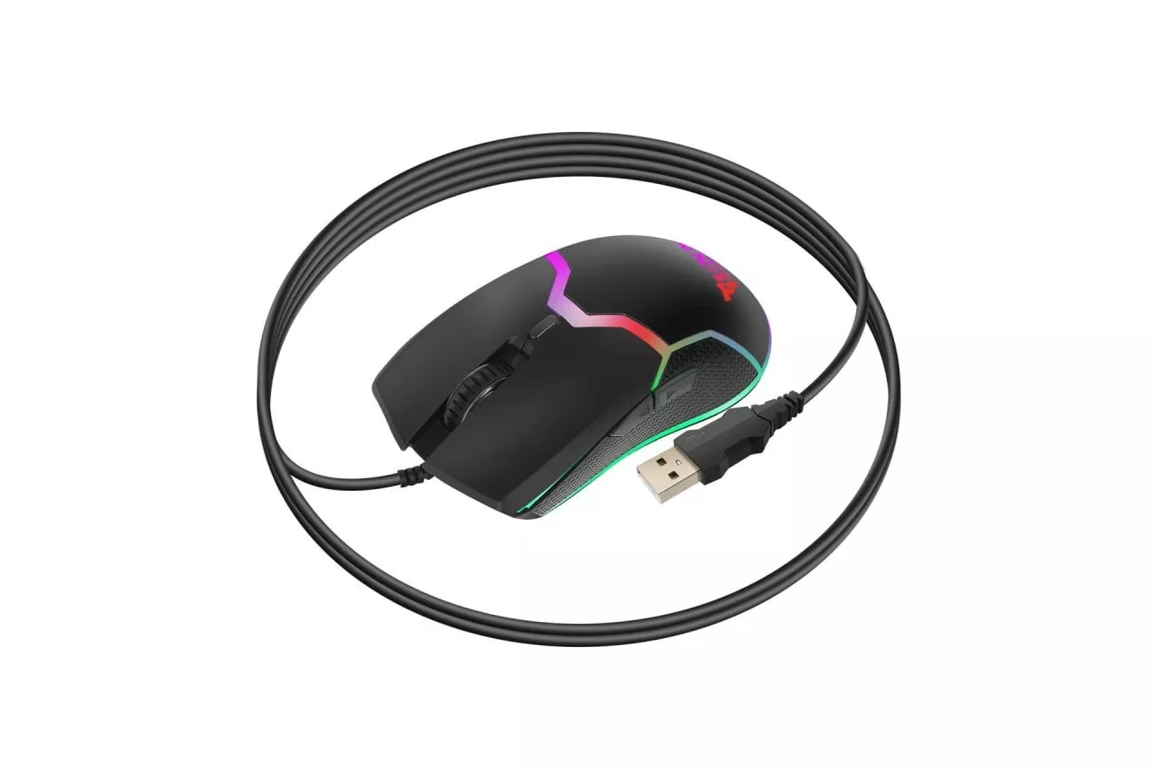 Ratón Swissten 59107220 Gaming USB Cableado 7200 DPI Negro RGB 6 Botones