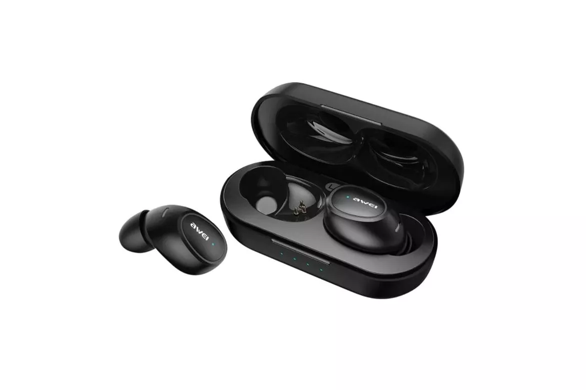 Auriculares Awei T16 inalámbricos Bluetooth True Wireless para uso diario, autonomía 21h, color negro