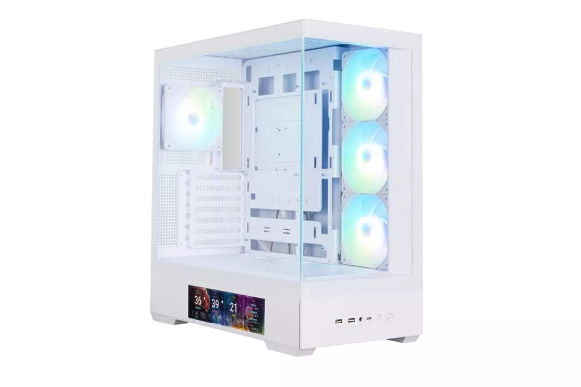 Caja Zalman P40 Ds Atx 4xvent 120mm Argb 2xusb 3.0 Blanco Sin Fuente