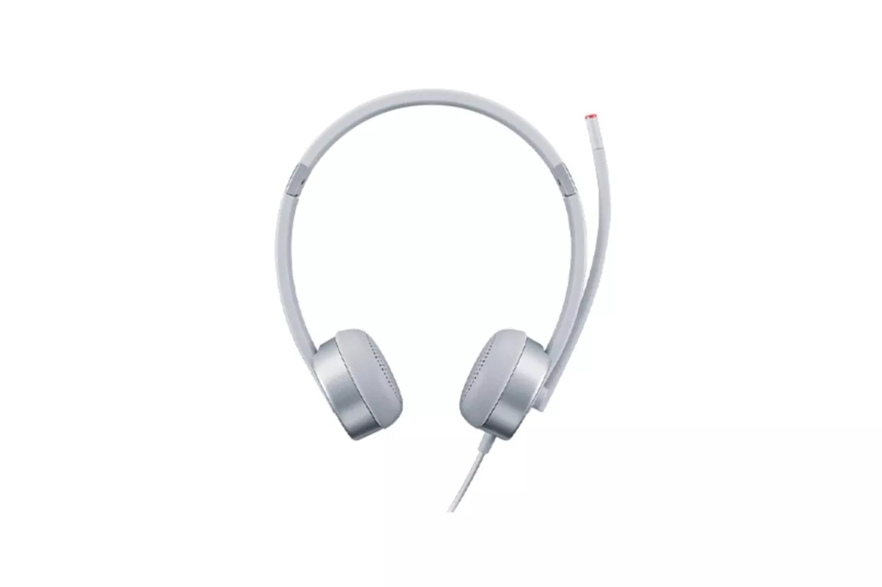 Auriculares Lenovo 100 con cable Jack 3,5 mm para oficina y call center, color plata