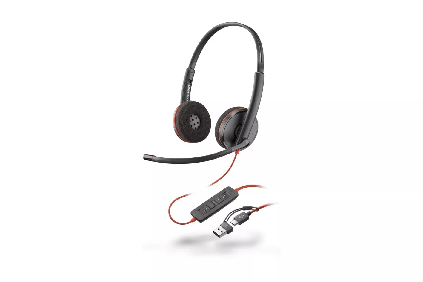 Poly Blackwire 3220 Stereo Auriculares con Micrófono USB-C/A Negros