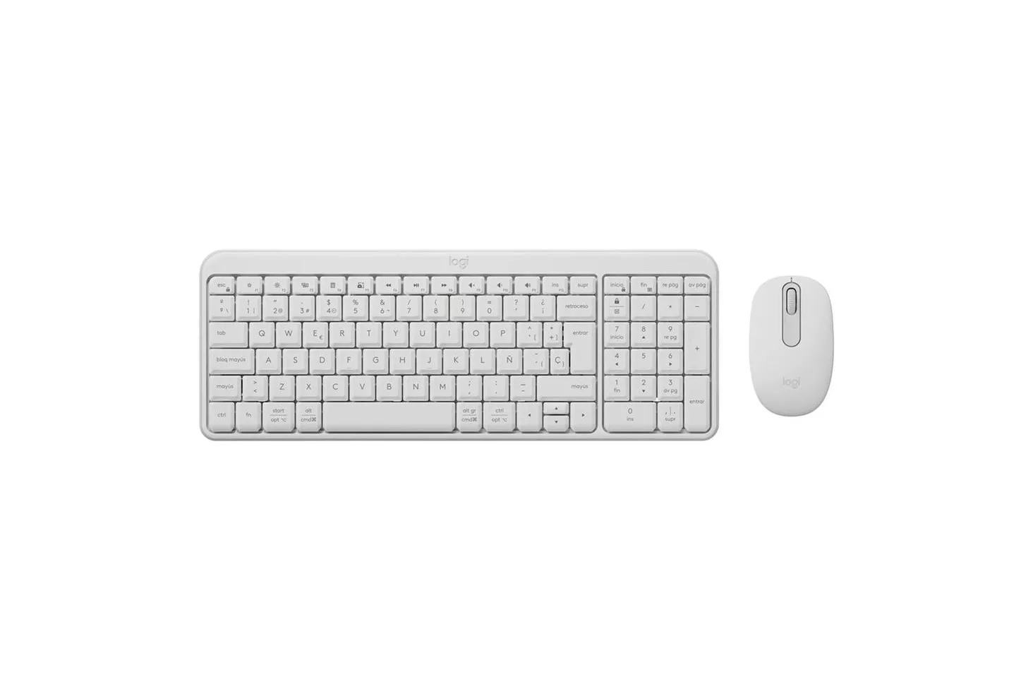 Teclado + ratón membrana Logitech MK250 Layout ES inalámbrico compacto blanco