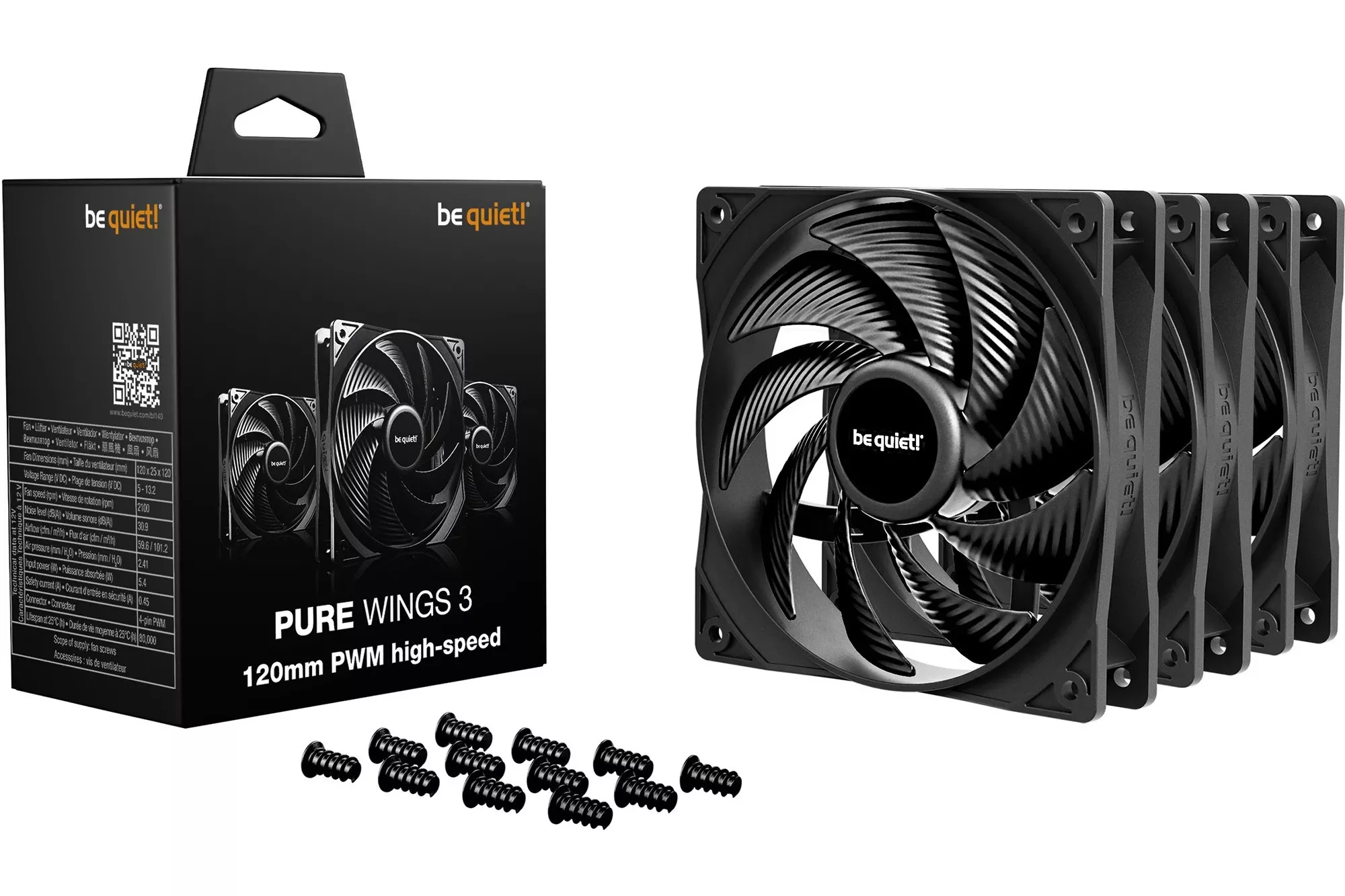 Pure Wings 3 120mm PWM high-speed 3-Pack, Ventilador