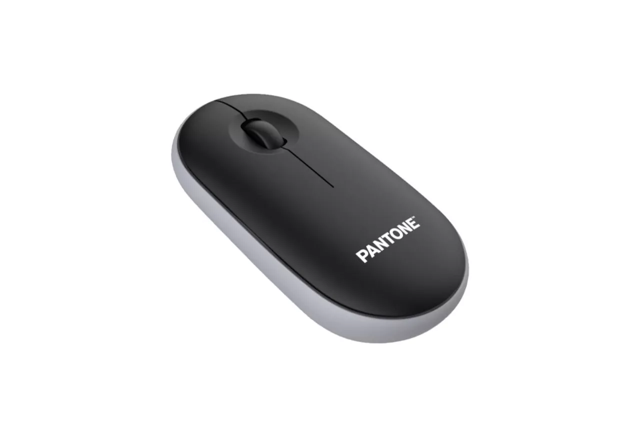Ratón Pantone PT-MS001BK Inalámbrico USB-C Bluetooth 2400 DPI Negro Gris Recargable Ergonomía Silencioso
