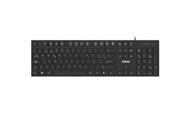 Teclado de membrana Nilox NXKBE000012 Layout ES con 12 teclas multimedia USB negro