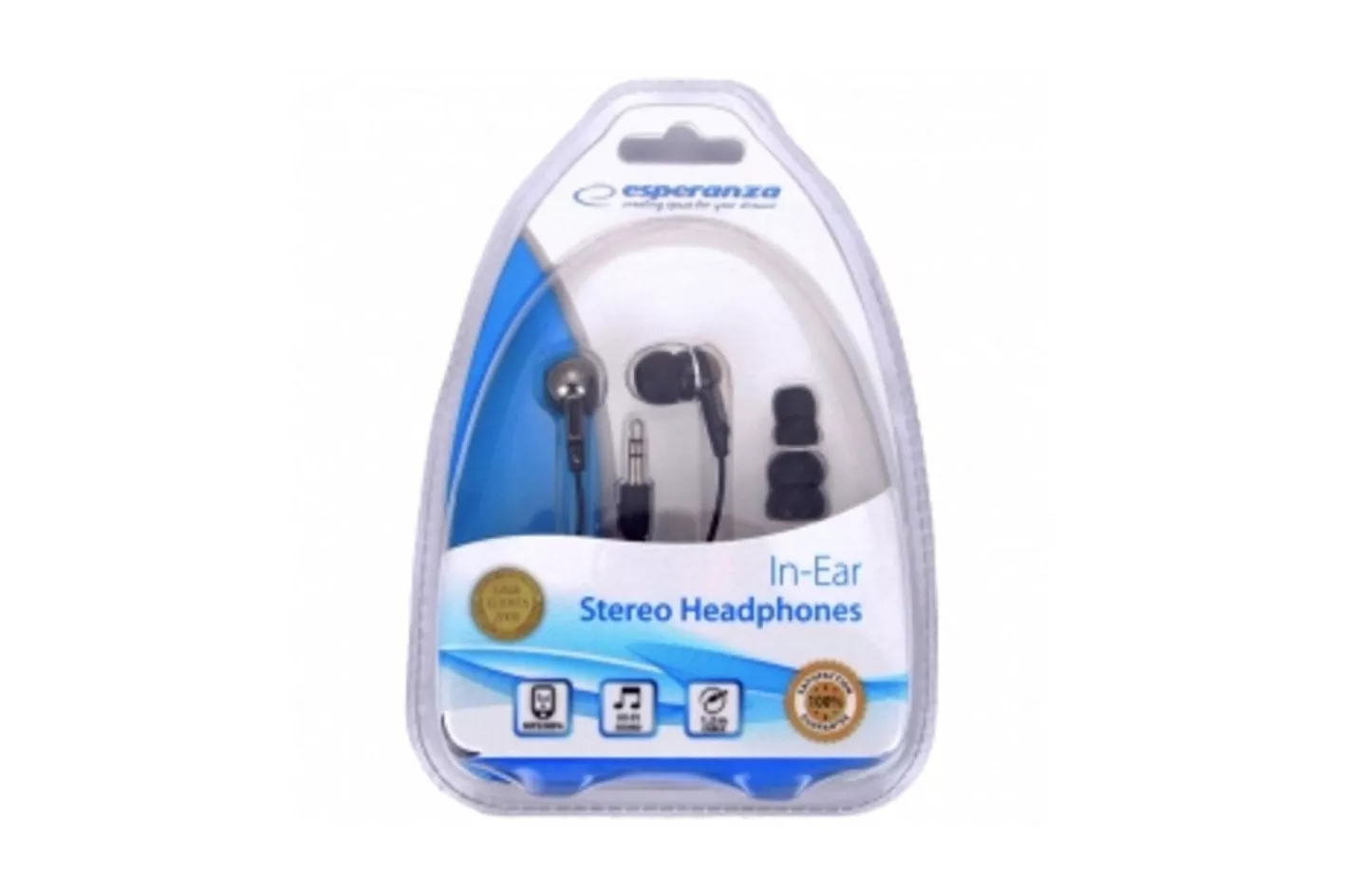 Auriculares Esperanza EH125 con cable Jack 3,5 mm Uso musical Intraurales Negros Grafito
