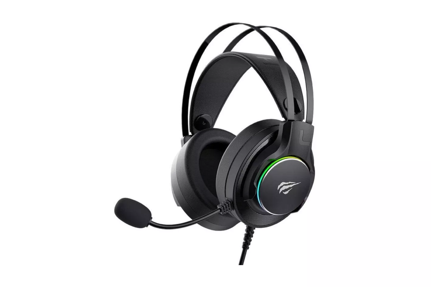 Auriculares Havit 6939119013585 con cable USB para gaming con micrófono y diadema negros