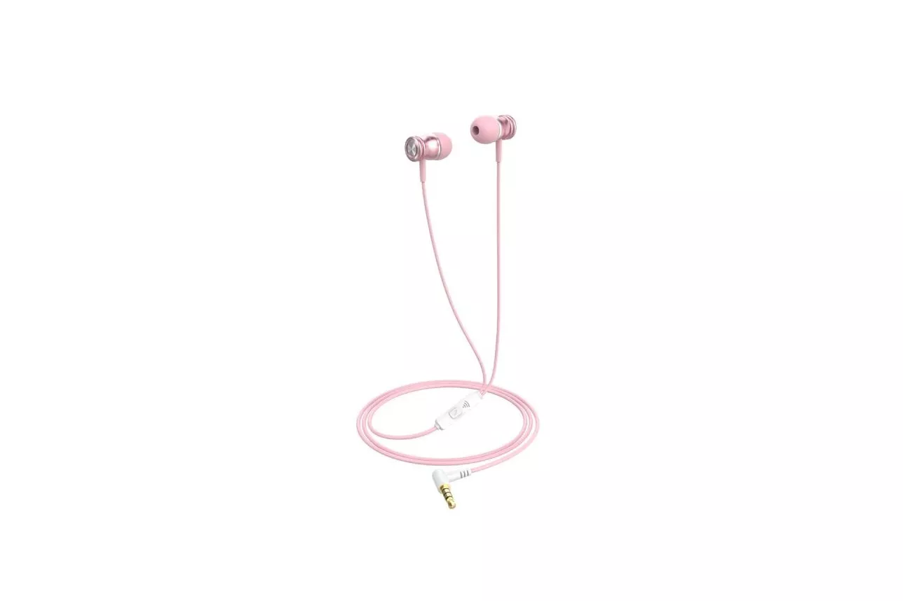 Auriculares Havit 6939119030148 con cable Jack 3.5 mm para música, In-ear, color rosa
