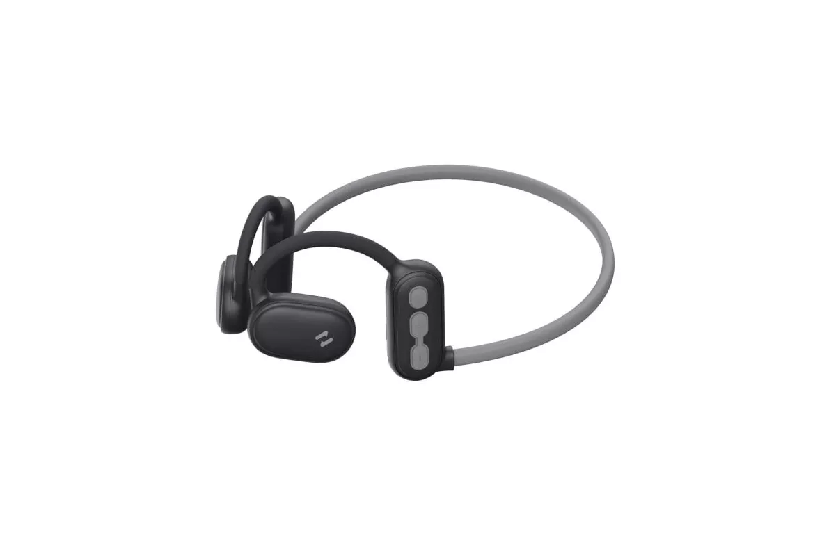 Auriculares Havit 6939119066499 inalámbricos Bluetooth para uso diario, deporte y música, color negro y gris