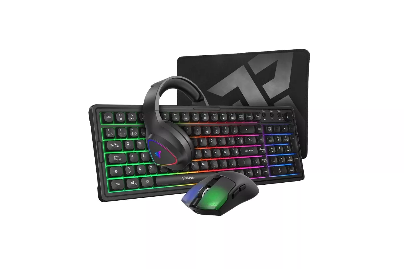 Tempest Combo 3100 PRO RGB Teclado + Ratón + Auriculares + Alfombrilla