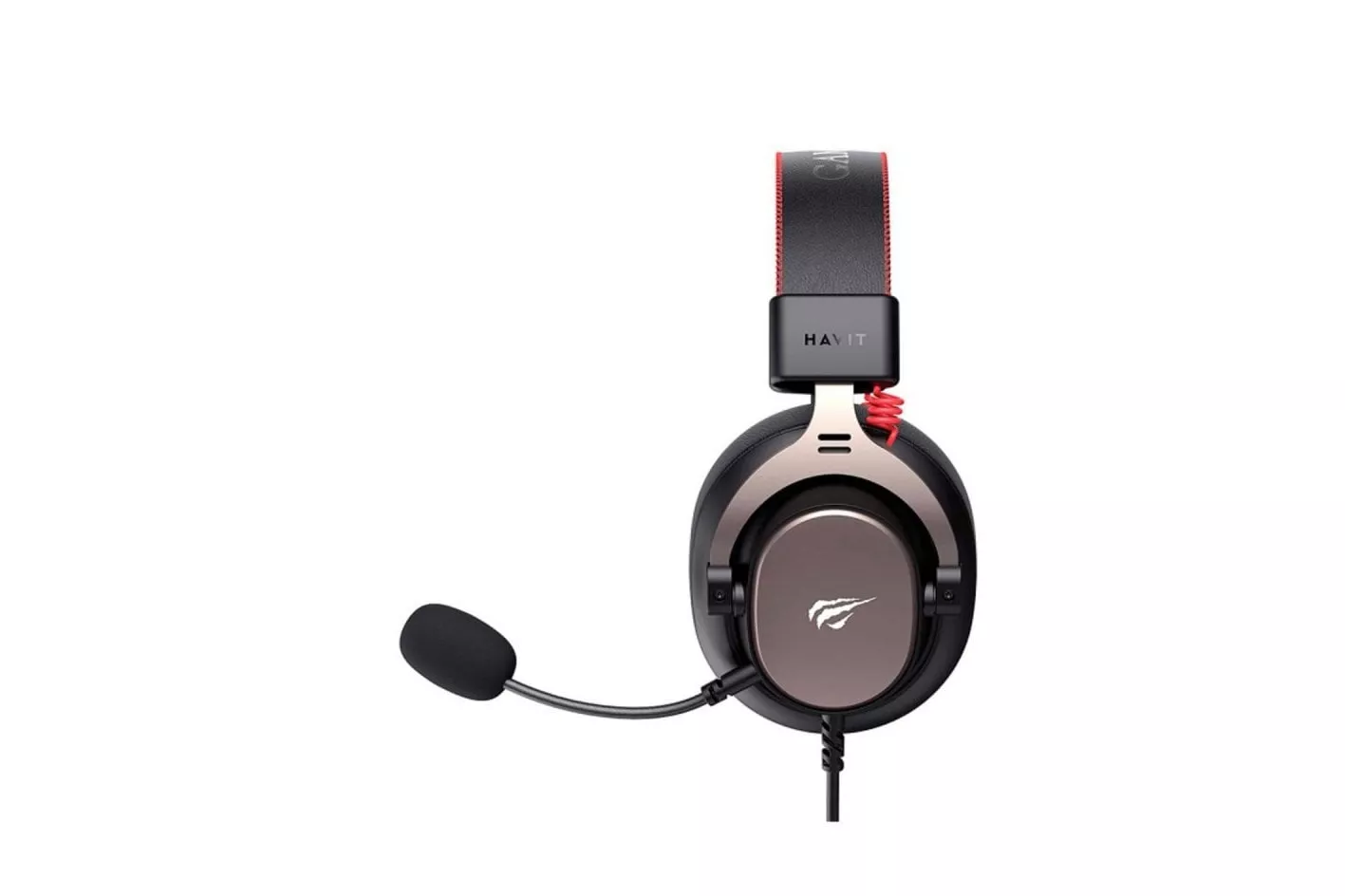 Auriculares Havit 6939119066987 con cable para gaming, micrófono extraíble, control de volumen, color negro