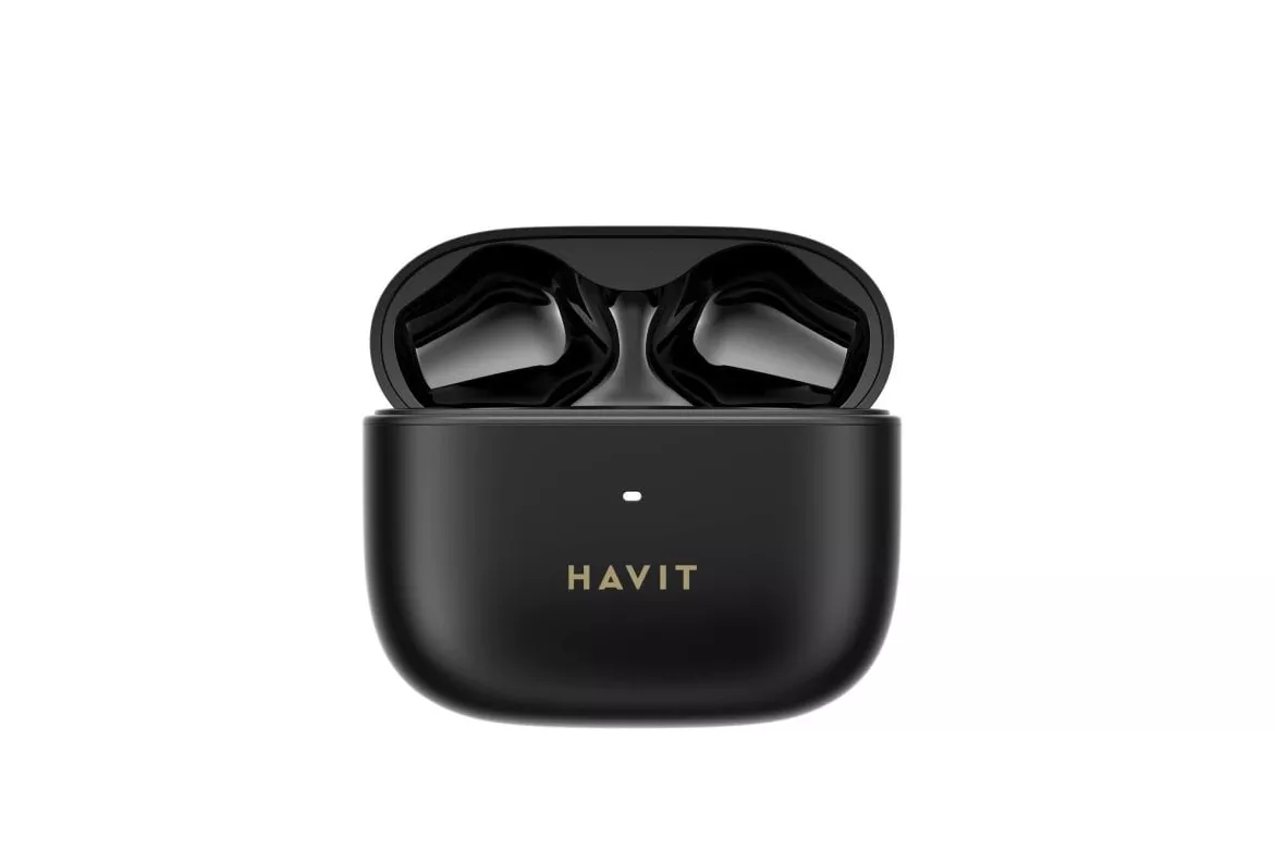 Auriculares Havit 6939119088200 inalámbricos Bluetooth con Cancelación Activa de Ruido, impermeables IPX4, Micrófono, negros
