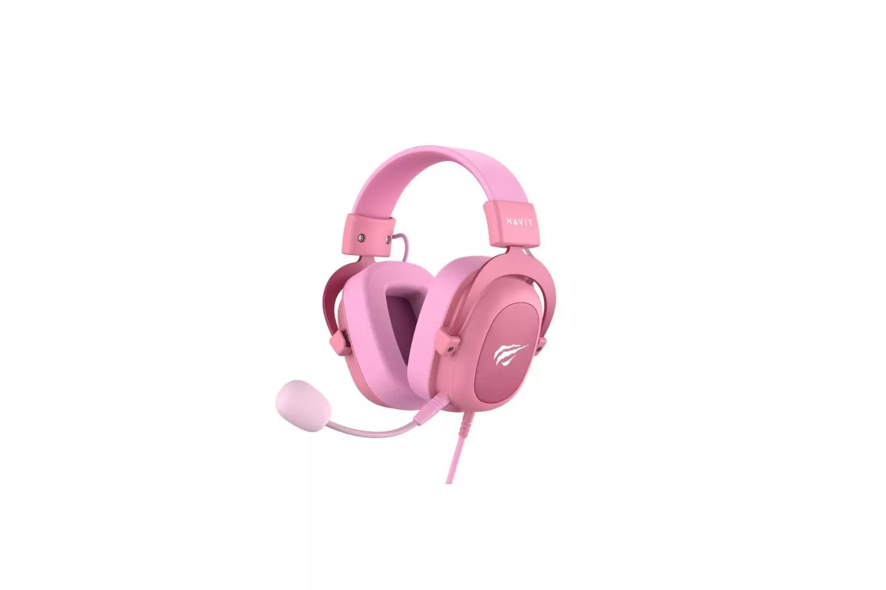 Auriculares Havit 6950676215465 con cable Jack 3,5 mm Gaming Micrófono Boom Rosa