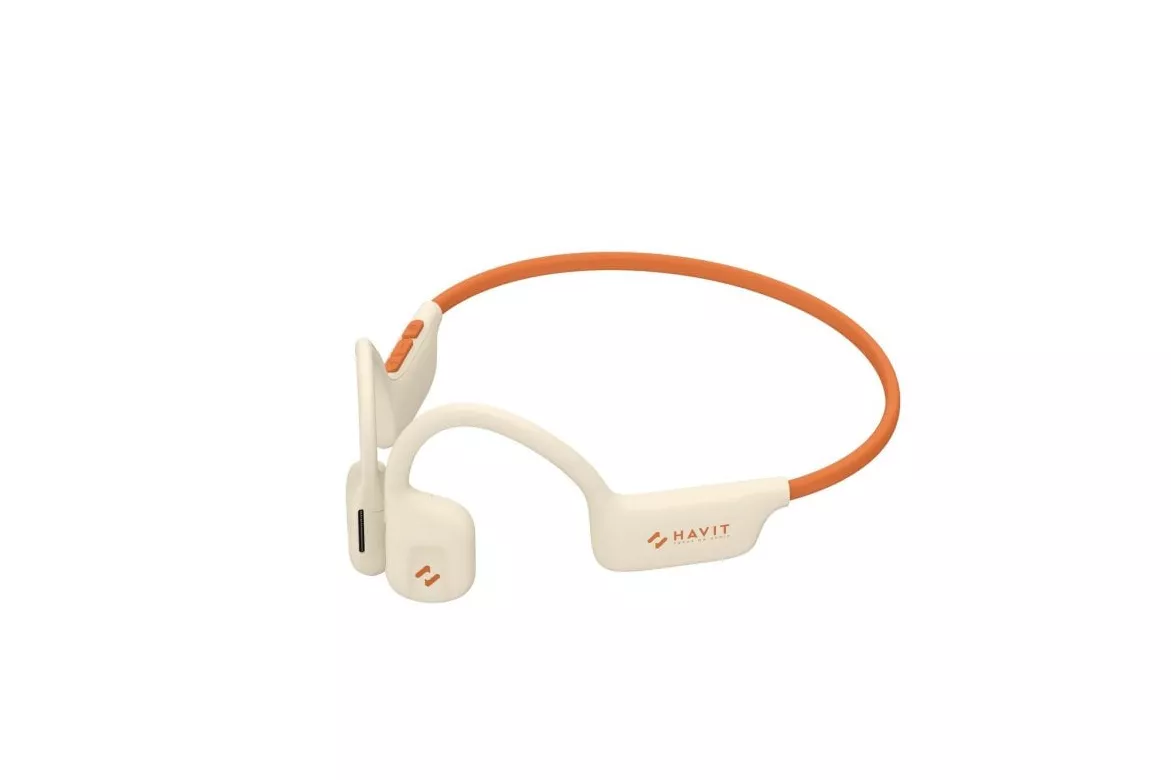 Auriculares Havit E510BT Freego1 Air inalámbricos Bluetooth para llamadas, música y deporte Beige