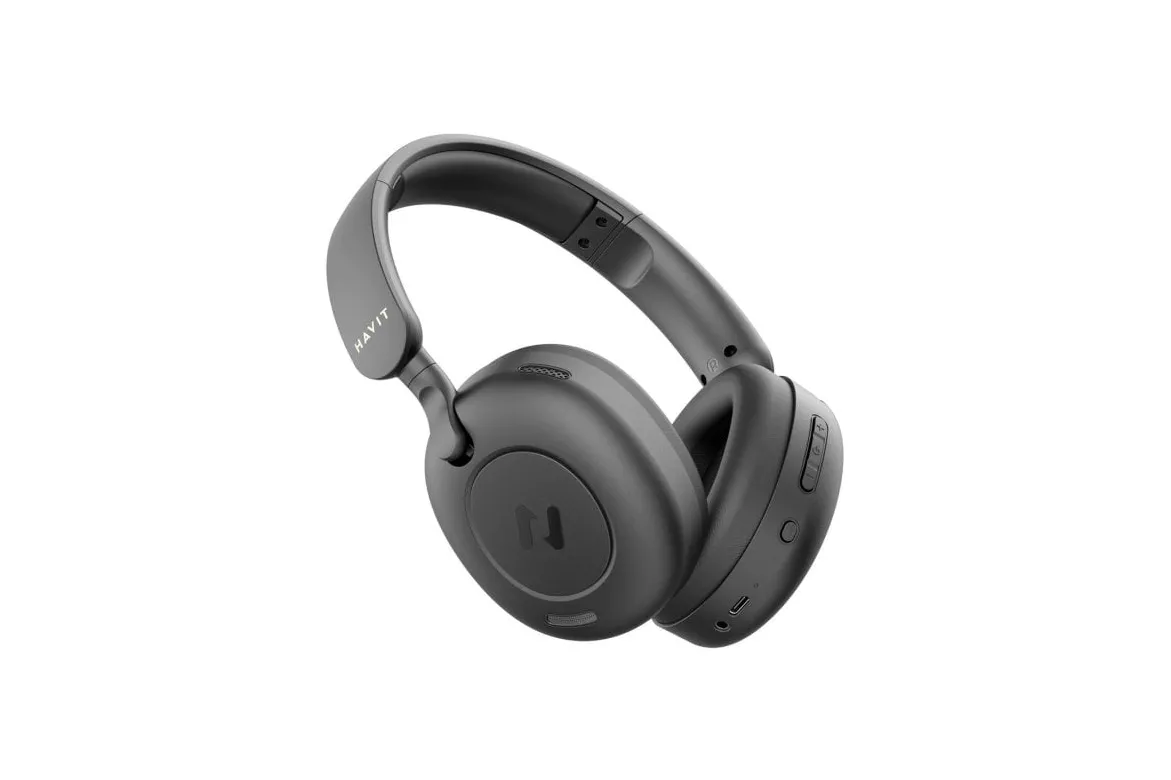 Auriculares Havit Hibrid ANC Bluetooth inalámbricos y con cable para música y uso diario negros