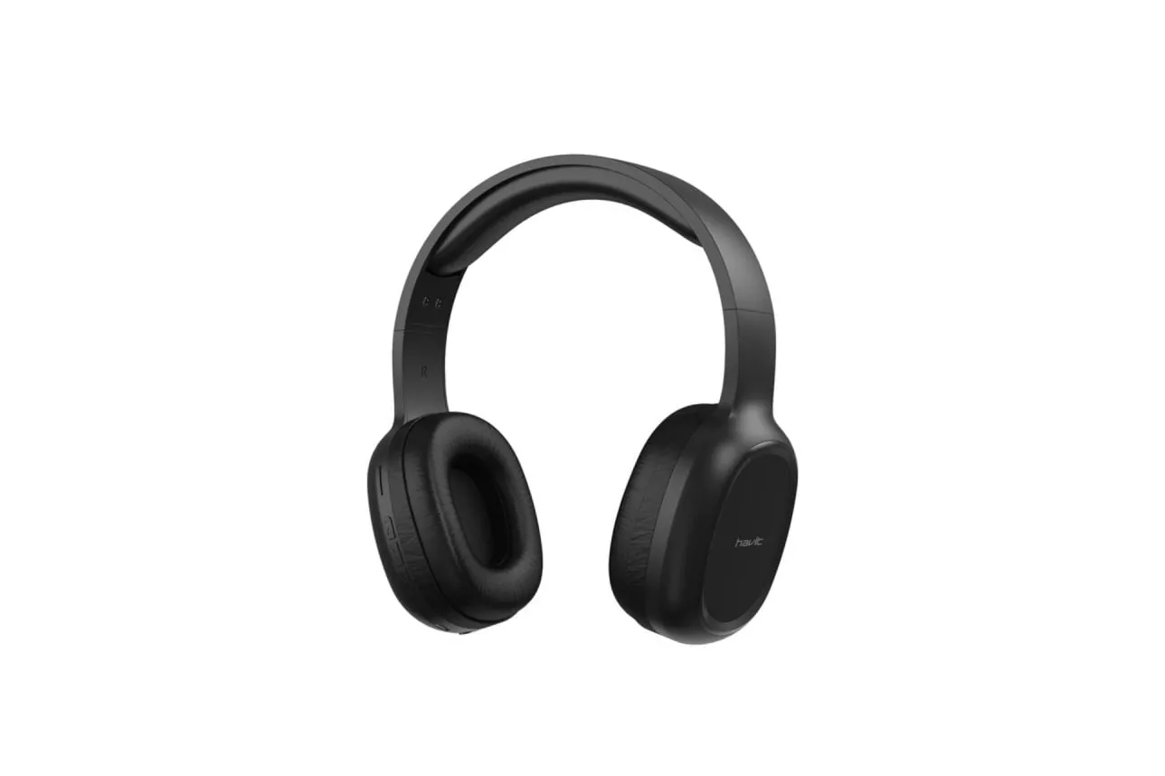 Auriculares Havit PRO Bluetooth Inalámbricos y con cable para llamadas, música, deporte y uso diario, color negro