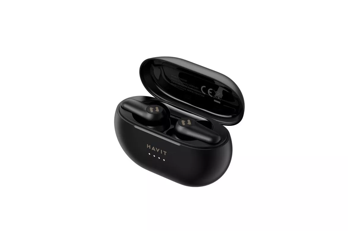 Auriculares Havit TW915E inalámbricos True Wireless Bluetooth para llamadas y música con micrófono y protección IPX5, negros