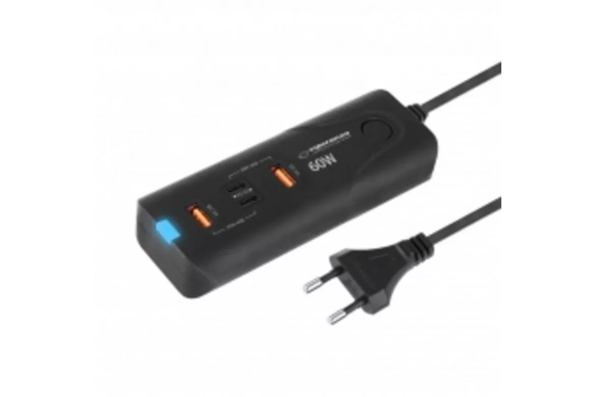 Fuente de Alimentación Esperanza 60W Modelo EZC109 Carga Rápida 4 Puertos