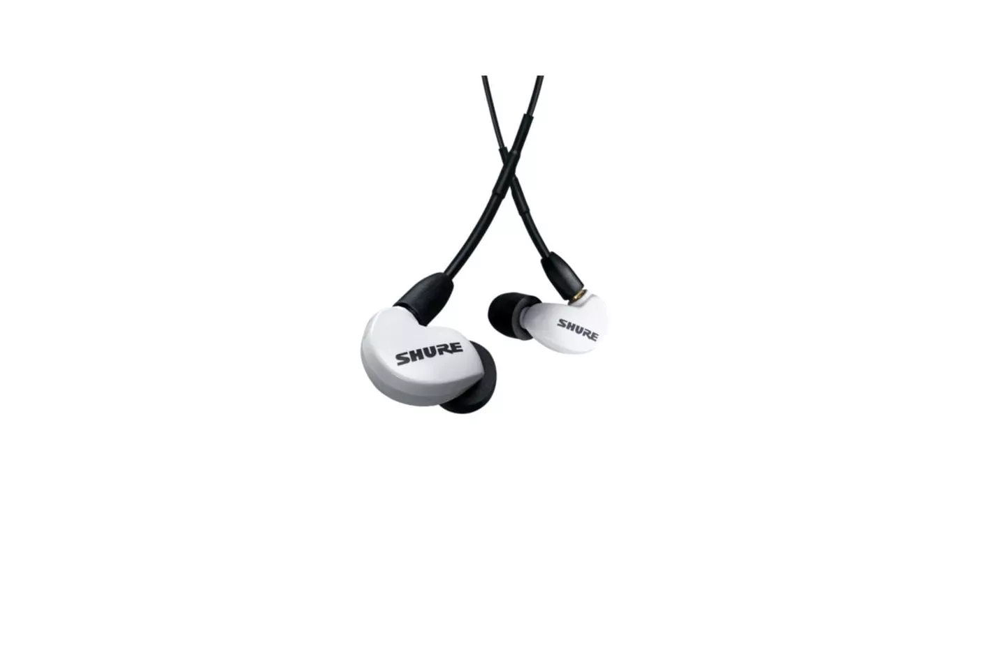Auriculares Shure AONIC 215 con cable, cancelación activa de ruido, micrófono en línea, uso para llamadas y música, translúcido blanco