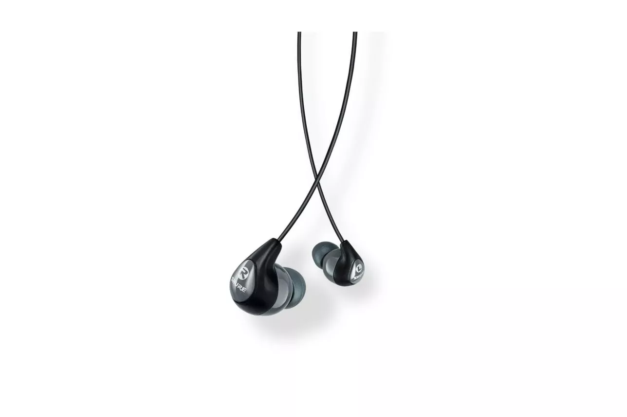 Auriculares Shure SE112-GR con cable, conexión jack, para llamadas y música, cancelación de ruido, negro y gris