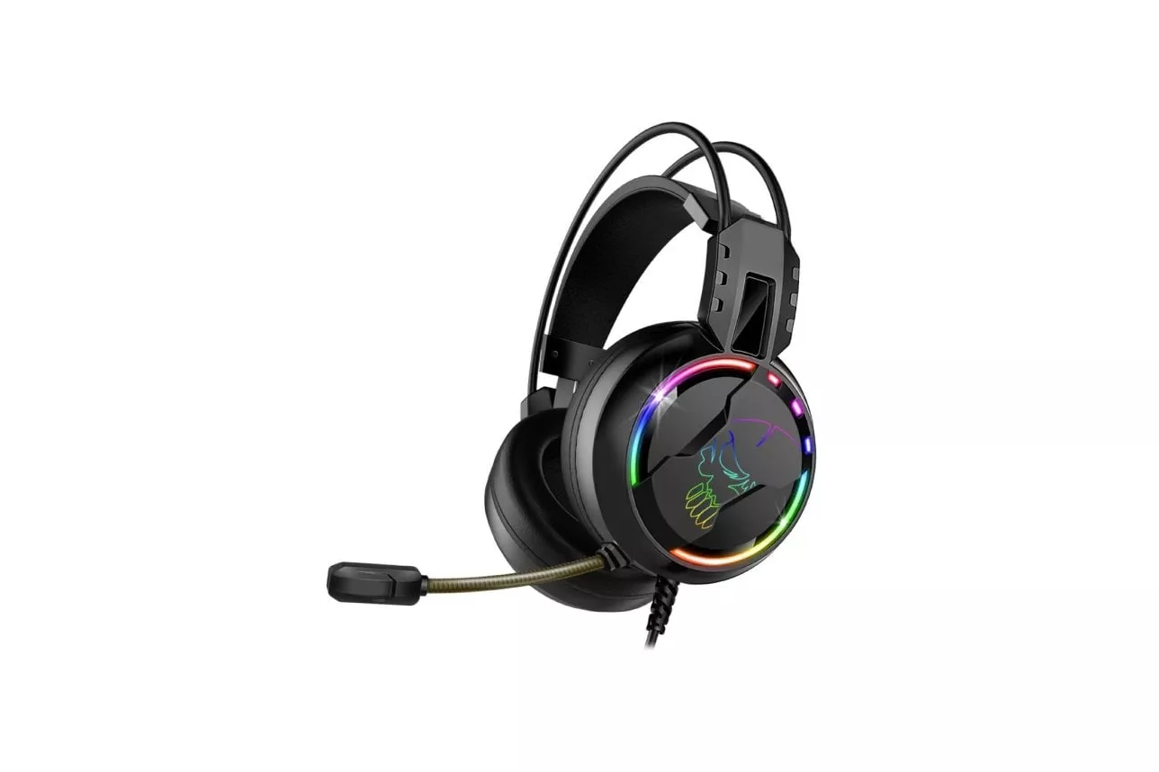 Auriculares Spirit of Gamer Pro H7 con cable USB y jack 3,5 mm para gaming RGB, cancelación de ruido, color negro