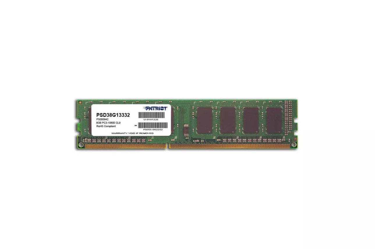 Memoria RAM Patriot 8GB PC3-10600 1x8GB DDR3 1333MHz CL9 Unbuffered No ECC DIMM