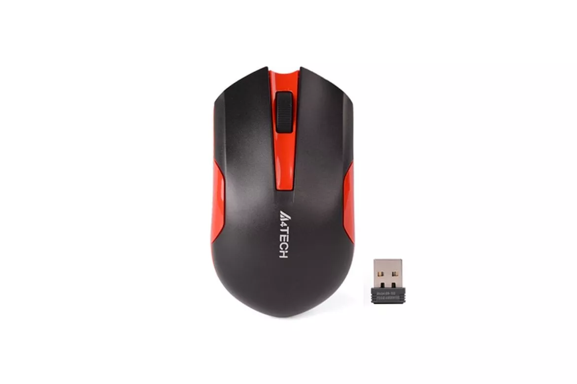 Ratón A4Tech G3-200N inalámbrico RF 1000 DPI negro rojo ambidiestro