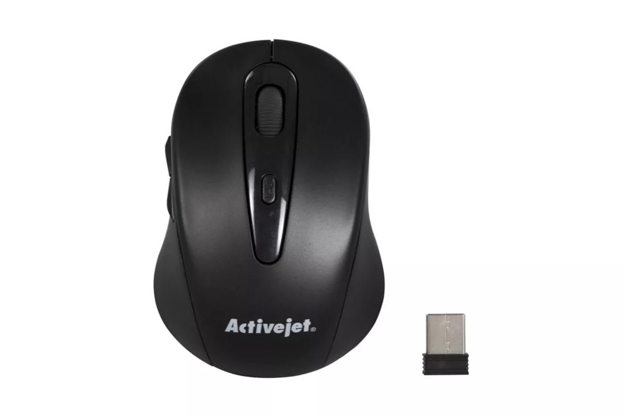Ratón Activejet AMY-213 inalámbrico RF 1600DPI negro ambidiestro 6 botones