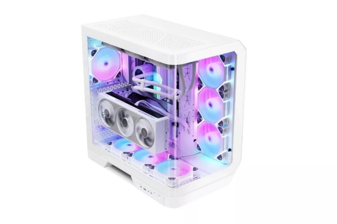 Torre darkFlash DY570 White Full Tower cristal curvo doble cámara 4x ARGB