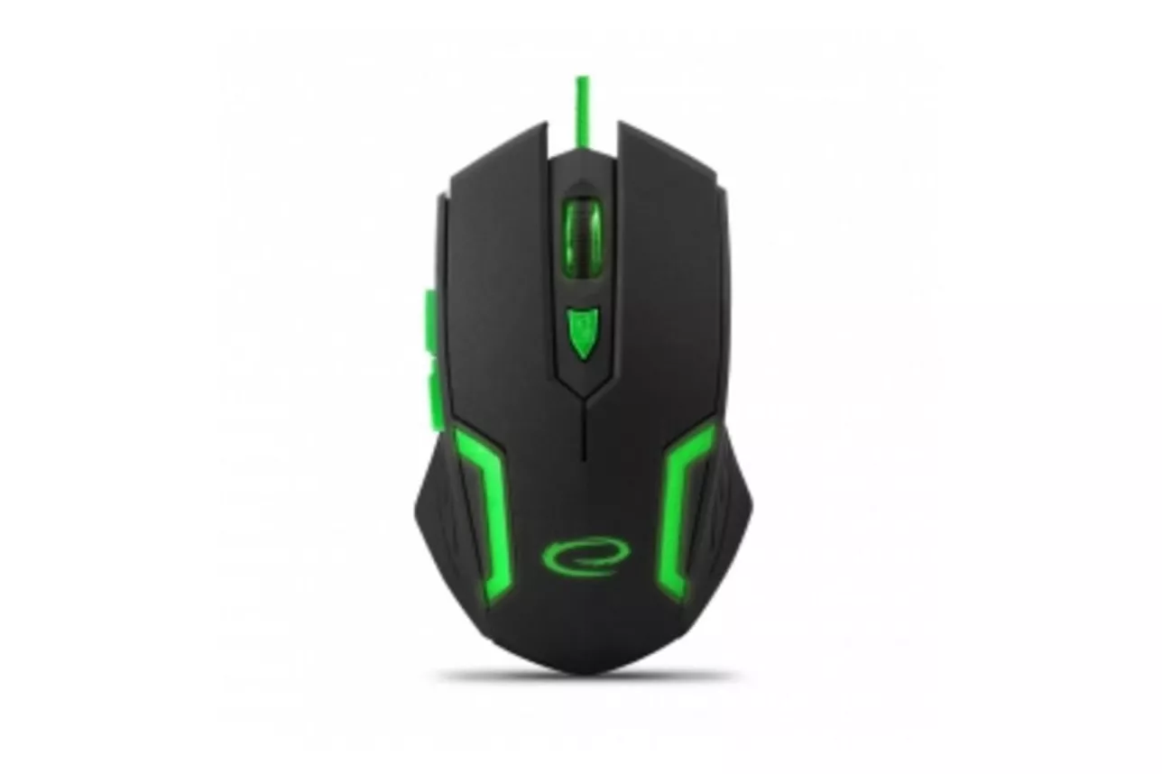 Ratón Esperanza MX205 Fighter USB 2400DPI Negro Verde Iluminación Ergonomía