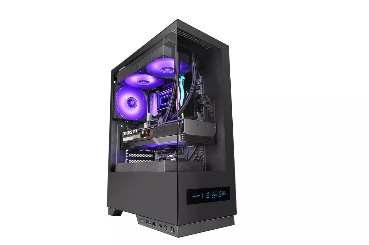 Mars Gaming Mc-pulsar Caja Gaming Atx Pantalla Lcd Doble Cristal Templado Frontal Y Lateral Negro