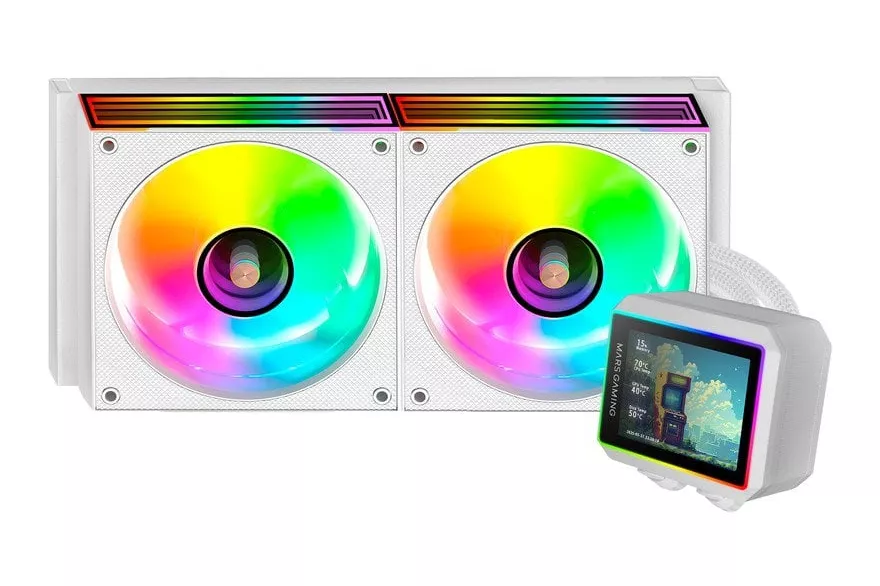 Mars Gaming Ml-visionii240 Refrigeración Líquida Aio 500w Tdp Bomba 4ª Gen 2x Ventiladores Blanco