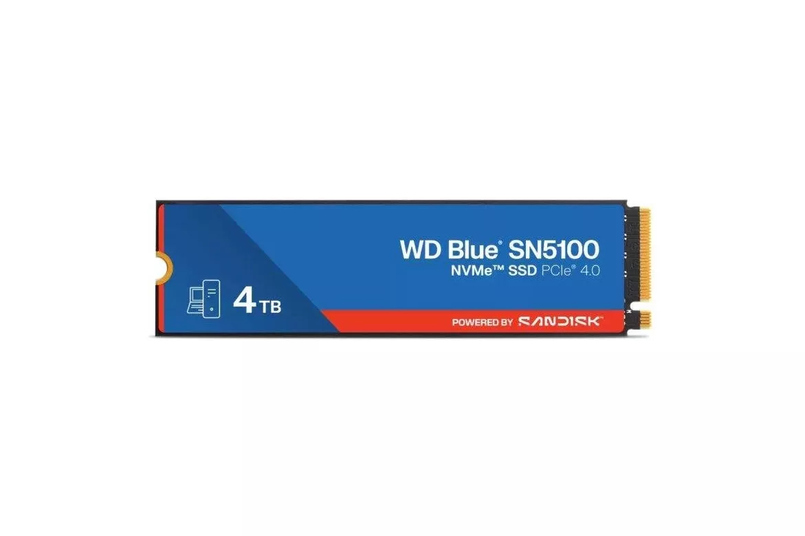 Disco Duro Sandisk WD Blue SN5100 4TB SSD M.2 6900MB/s NVMe PCIe 4.0 Encriptado