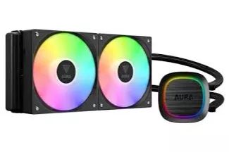 Kit Refrigeración Líquida Gamdias Aura GL240 LCD ARGB Negro