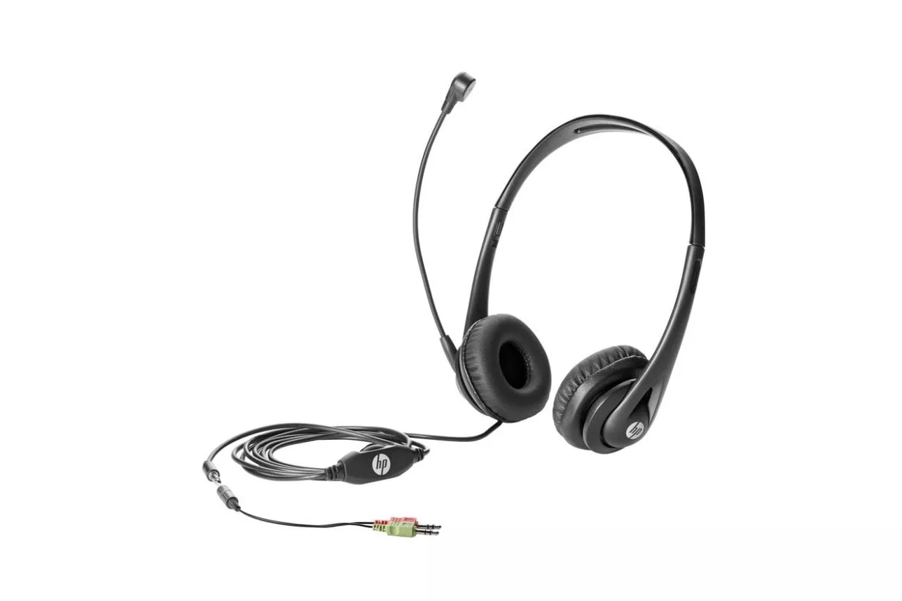 Auriculares HP Profesionales v2 con cable Jack 3,5 mm para llamadas y música con Cancelación de Ruido, negro