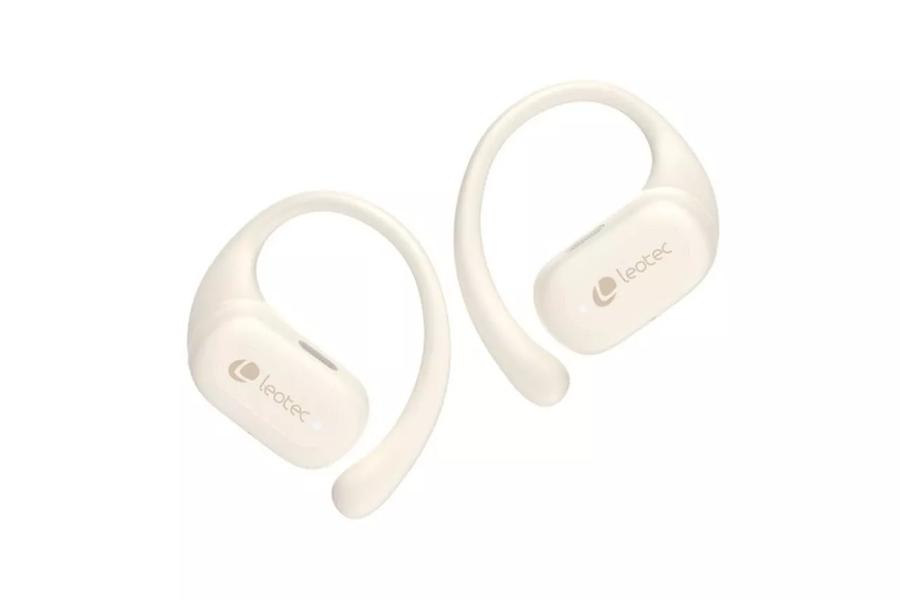 Auriculares Leotec Zenit Sport inalámbricos Bluetooth con Cancelación de Ruido, Micrófono y resistencia IPX5, color beige