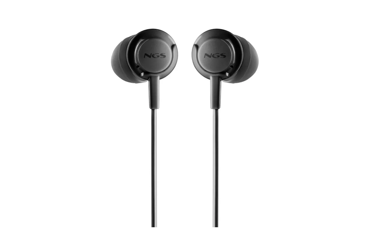 Auriculares NGS Cross Drift Black con cable Jack 3,5 mm, micrófono y control de volumen, in-ear, negros
